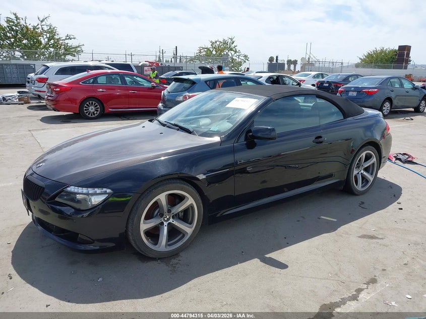 2008 BMW 650I VIN: WBAEB535X8CX60755 Lot: 44794315