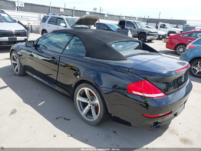 2008 BMW 650I VIN: WBAEB535X8CX60755 Lot: 44794315