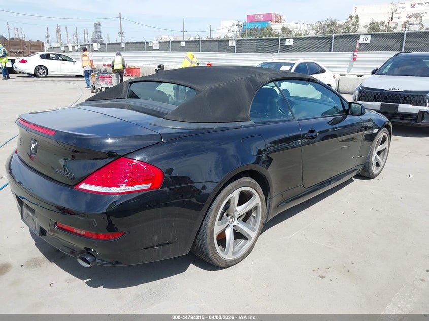2008 BMW 650I VIN: WBAEB535X8CX60755 Lot: 44794315