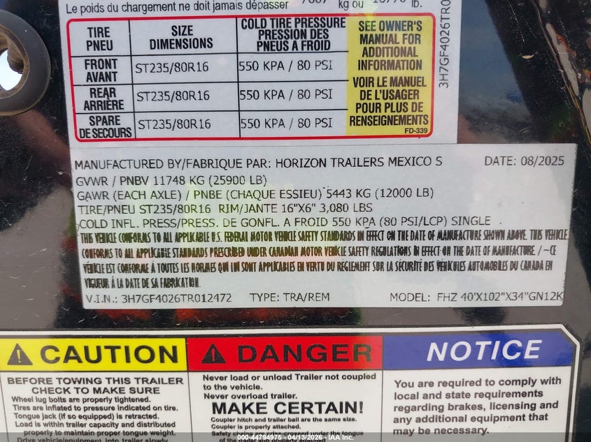 2026 OTHER HORIZON TRAILER TRAILER N/A