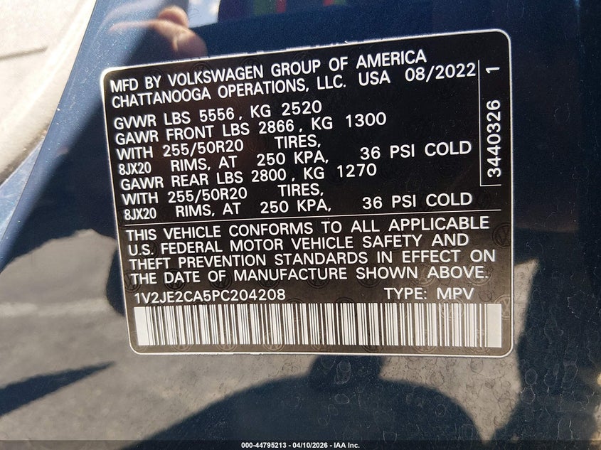 2023 Volkswagen Atlas Cross Sport 3.6L V6 Se W/Technology VIN: 1V2JE2CA5PC204208 Lot: 44795213
