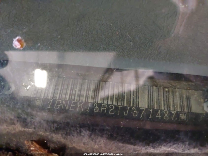 1996 Chevrolet Tahoe K1500 VIN: 1GNEK13R2TJ371487 Lot: 44795660