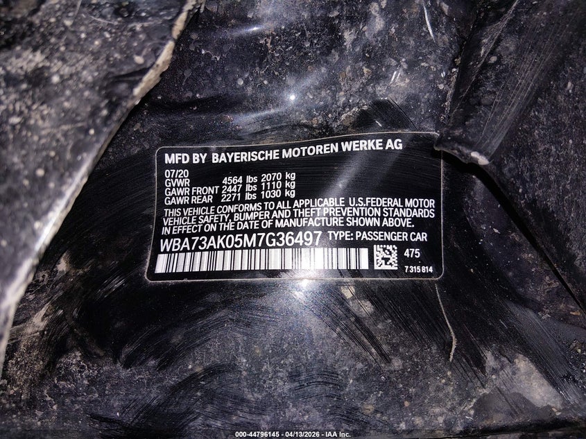 2021 BMW 228I Gran Coupe xDrive VIN: WBA73AK05M7G36497 Lot: 44796145