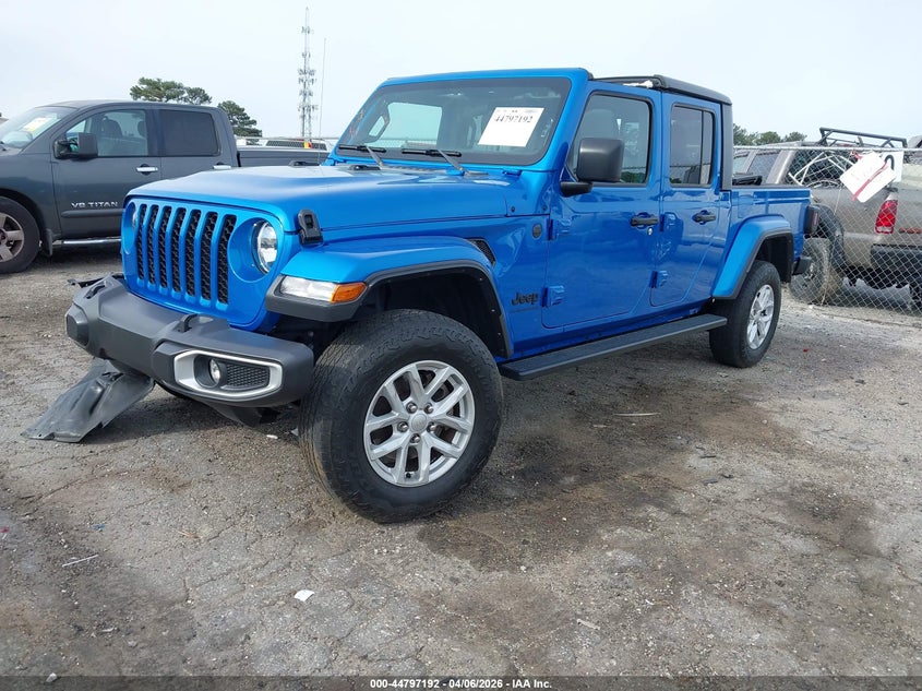 Vin: 1c6jjtag7pl544266, lot: 45294458, jeep gladiator sport s 4x4 20232