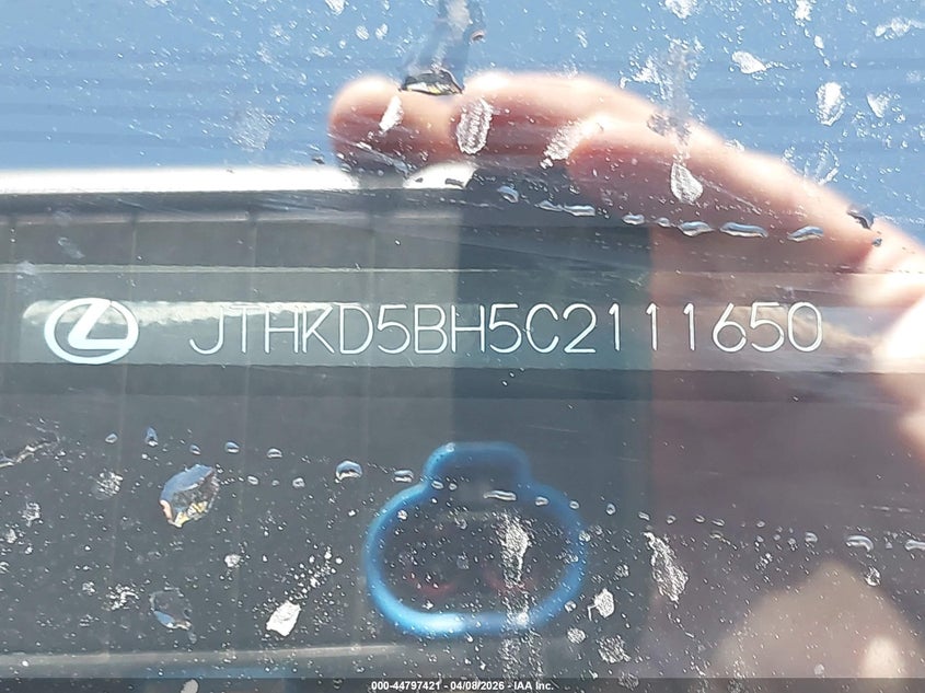 2012 Lexus Ct 200H Premium VIN: JTHKD5BH5C2111650 Lot: 44797421