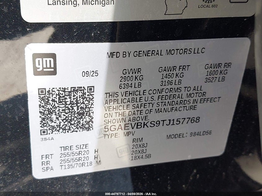 2026 BUICK ENCLAVE SPORT UTILITY VEHICLE 2.5L I-4 DI, DOHC, VVT, TURBO, 328HP