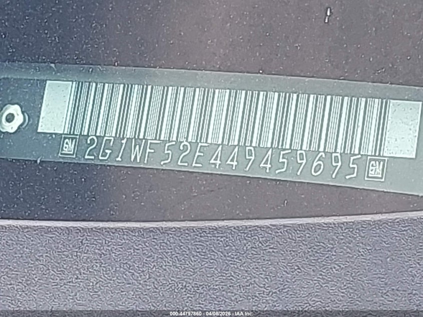 2004 Chevrolet Impala VIN: 2G1WF52E449459695 Lot: 44797860