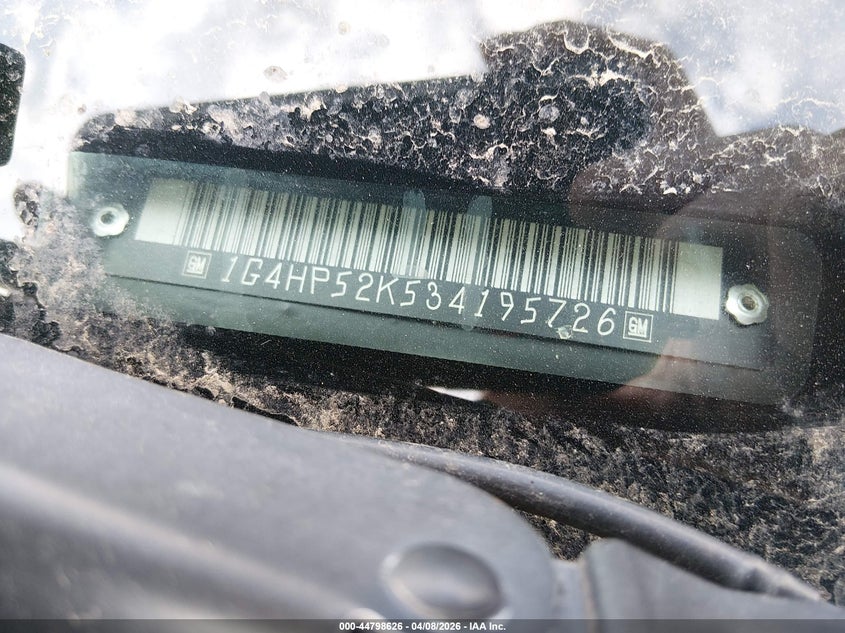 2003 Buick Lesabre Custom VIN: 1G4HP52K534195726 Lot: 44798626