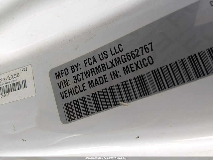 2021 Ram 5500 Chassis Tradesman/Slt VIN: 3C7WRMBLXMG662767 Lot: 44800318