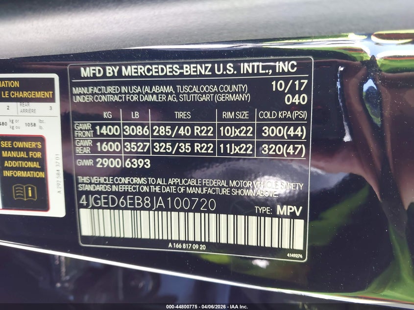 2018 Mercedes-Benz Amg Gle 43 Coupe 4Matic VIN: 4JGED6EB8JA100720 Lot: 44800775