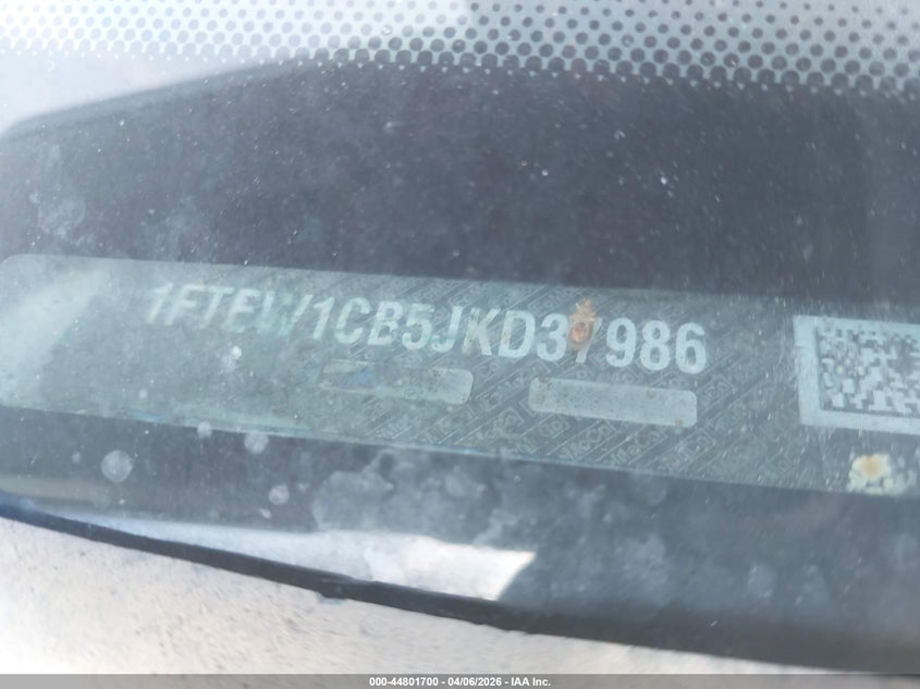 2018 Ford F-150 Xlt VIN: 1FTEW1CB5JKD37986 Lot: 44801700