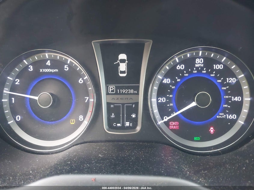 2013 Hyundai Azera VIN: KMHFH4JG7DA262759 Lot: 44802034