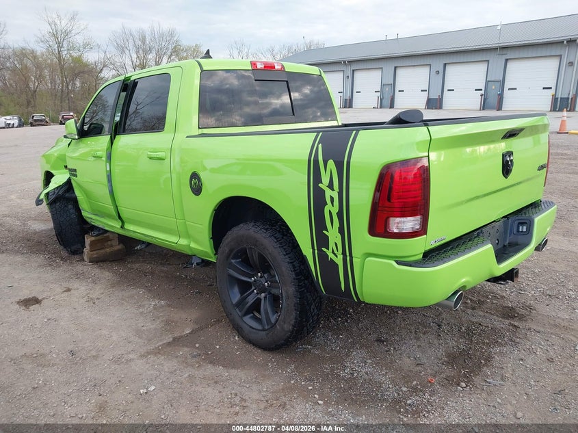 Vin: 1c6rr7mt1hs809069, lot: 45300055, ram 1500 sport  4x4 5'7 box 20173