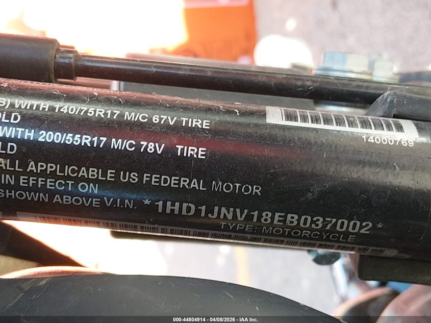2014 Harley-Davidson Flstfb Fatboy Lo VIN: 1HD1JNV18EB037002 Lot: 44804914