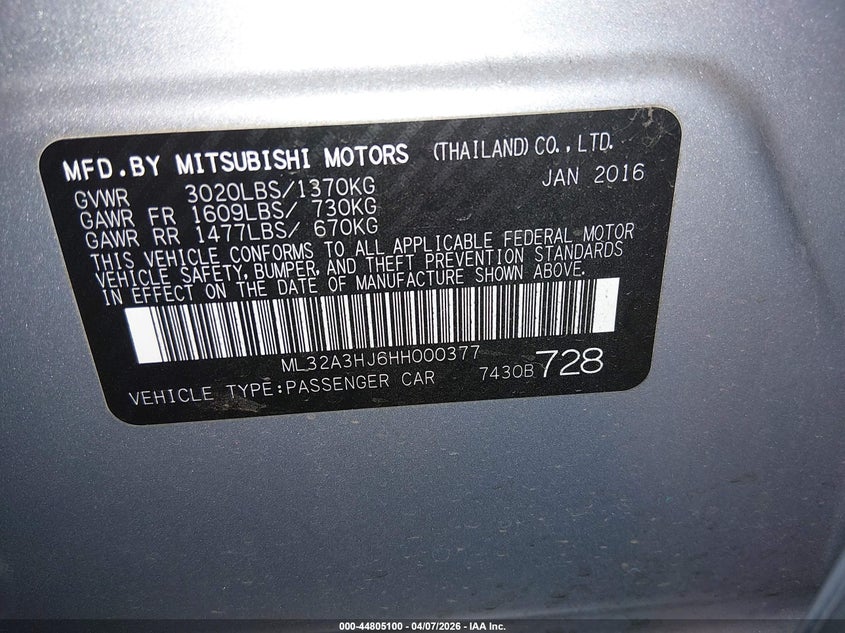 2017 Mitsubishi Mirage Es #9