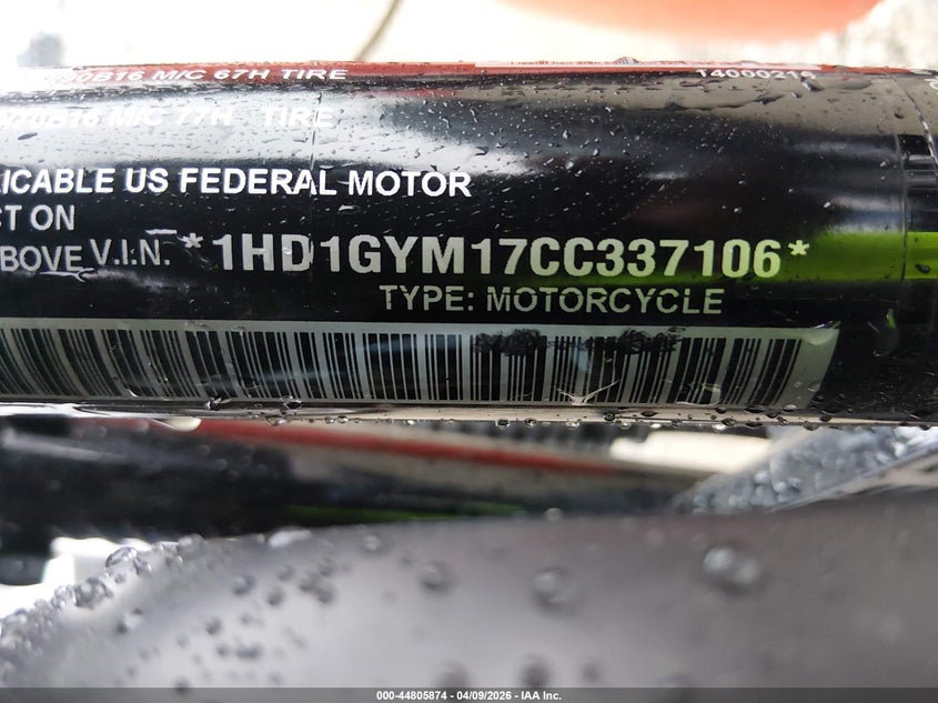 2012 Harley-Davidson Fxdf Dyna Fat Bob VIN: 1HD1GYM17CC337106 Lot: 44805874
