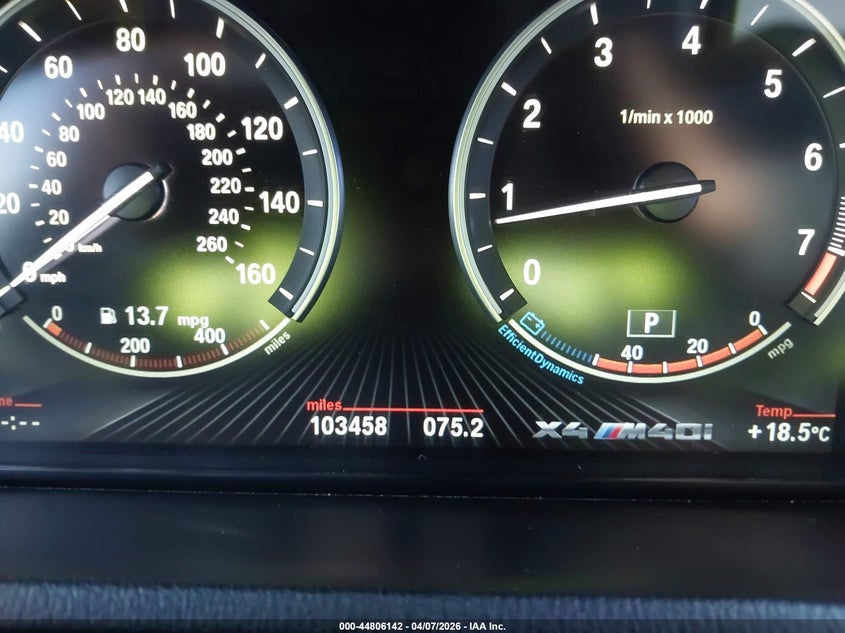 2017 BMW X4 M40I VIN: 5UXXW7C5XH0U26091 Lot: 44806142