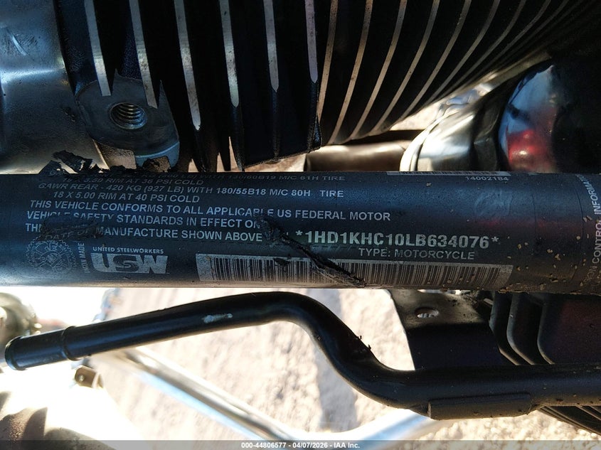 2020 Harley-Davidson Fltrx VIN: 1HD1KHC10LB634076 Lot: 44806577