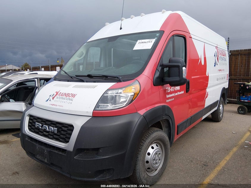 Vin: 3c6lrvdg1me589989, lot: 45303861, ram promaster 2500 high roof 159 wb 20212
