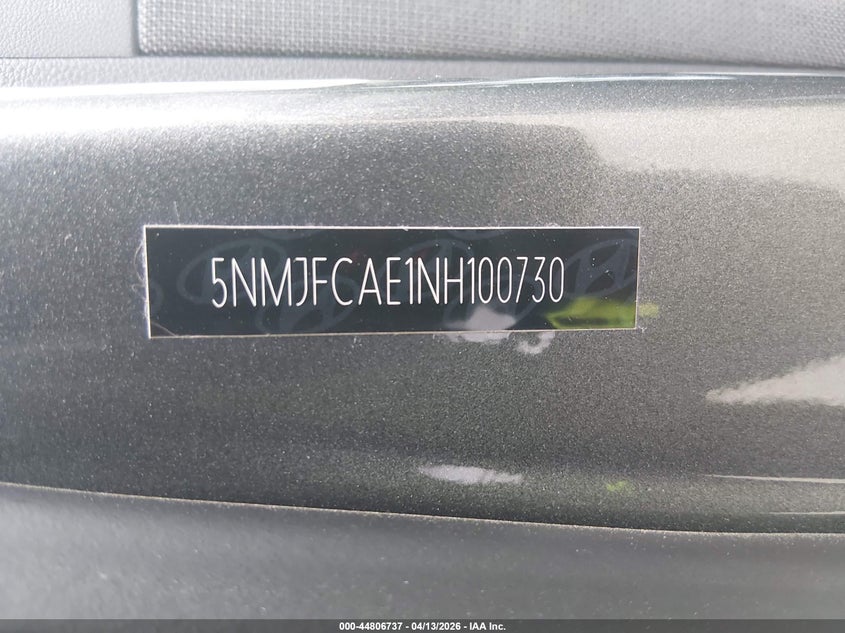 2022 Hyundai Tucson Sel VIN: 5NMJFCAE1NH100730 Lot: 44806737