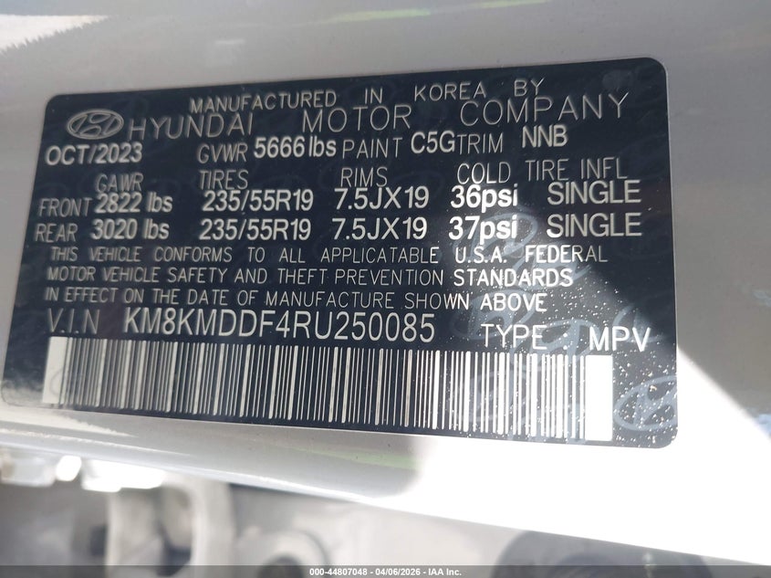 2024 Hyundai Ioniq 5 Se VIN: KM8KMDDF4RU250085 Lot: 44807048