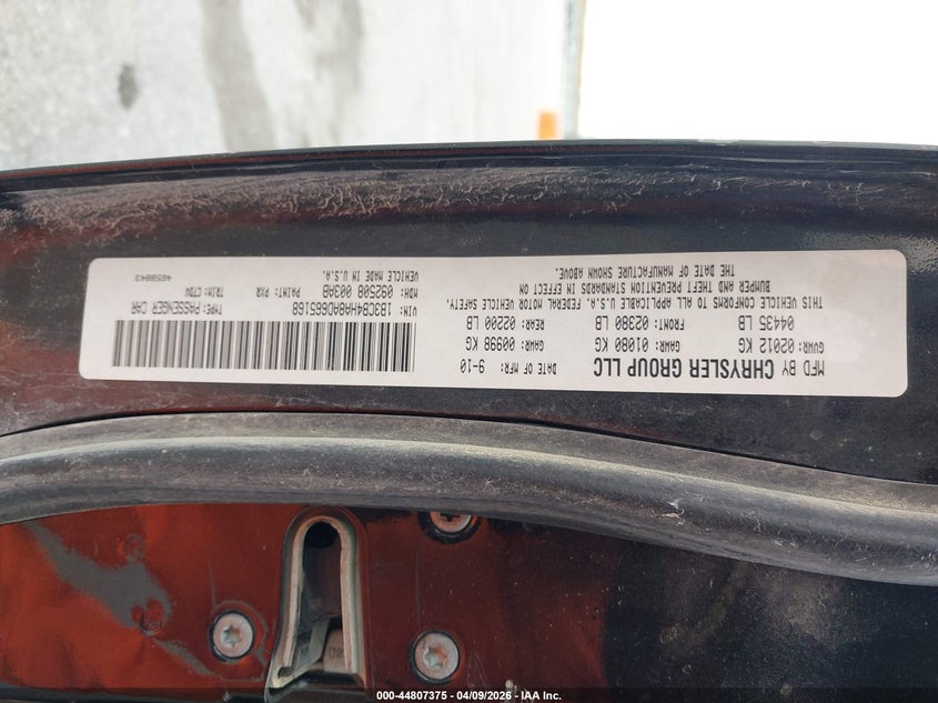 2010 Dodge Caliber Sxt VIN: 1B3CB4HA8AD665168 Lot: 44807375