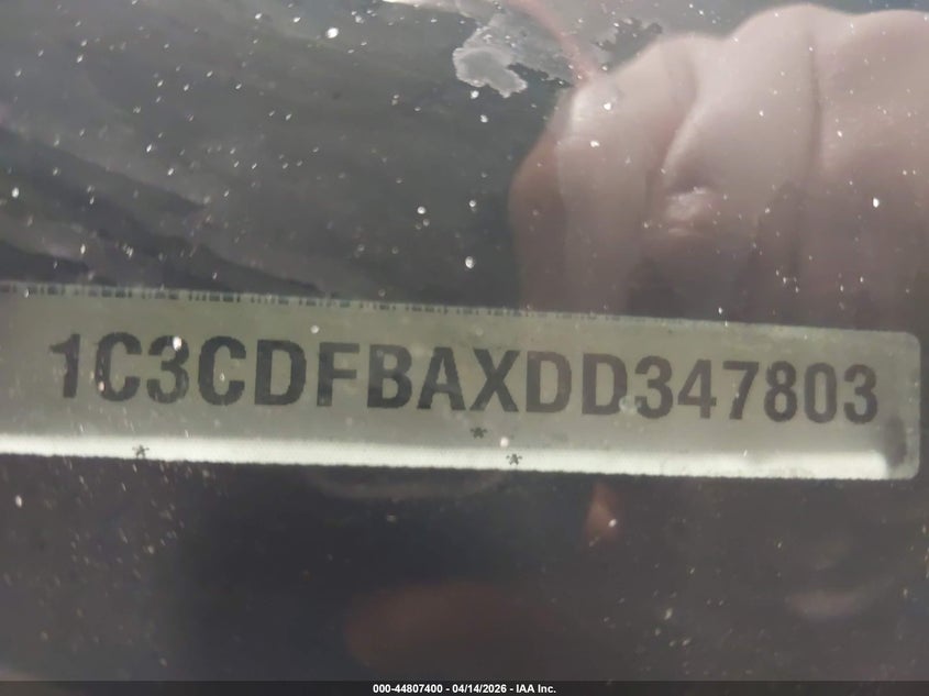 2013 Dodge Dart Sxt VIN: 1C3CDFBAXDD347803 Lot: 44807400