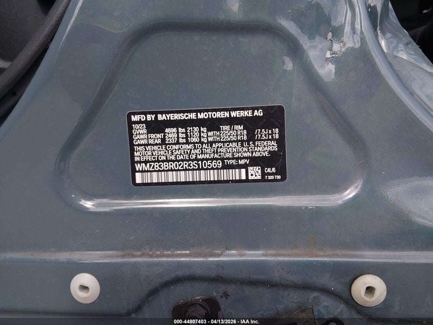 2024 Mini Countryman Cooper S VIN: WMZ83BR02R3S10569 Lot: 44807403