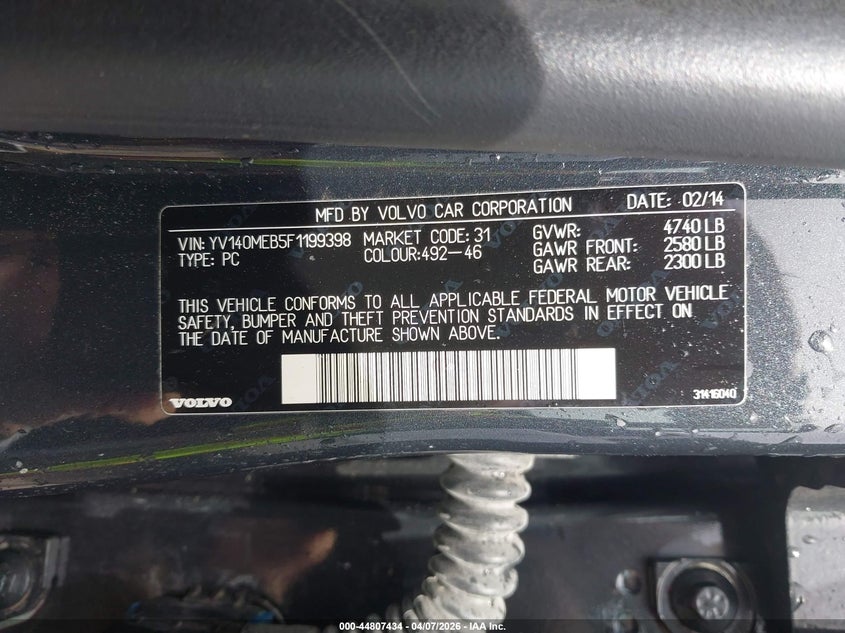 2015 Volvo V60 T5 Premier VIN: YV140MEB5F1199398 Lot: 44807434
