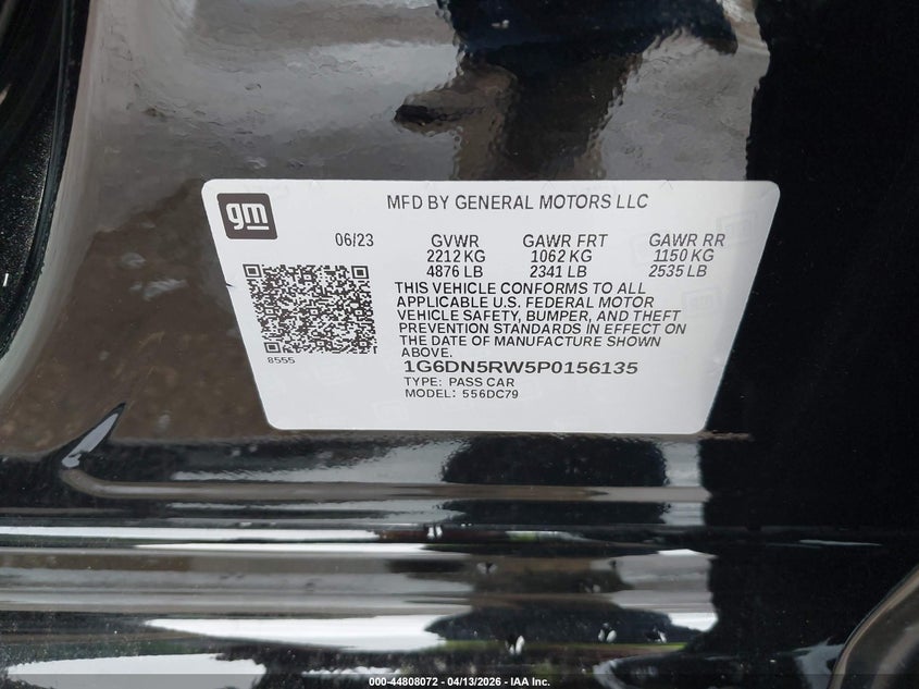 2023 Cadillac Ct5 Premium Luxury VIN: 1G6DN5RW5P0156135 Lot: 44808072