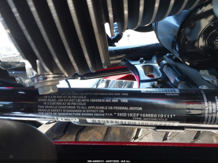 2021 Harley-Davidson Flhtk VIN: 1HD1KEF16MB619111 Lot: 44808131