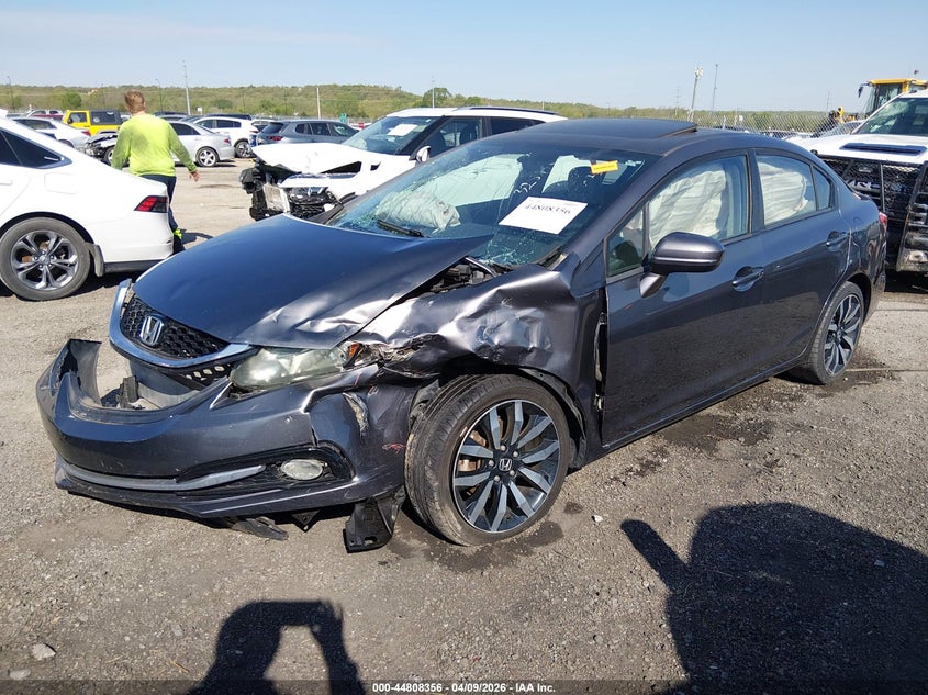 2015 Honda Civic 1.8 Ex-L grey Lot 111044808356 Vin 2HGFB2F92FH535777
