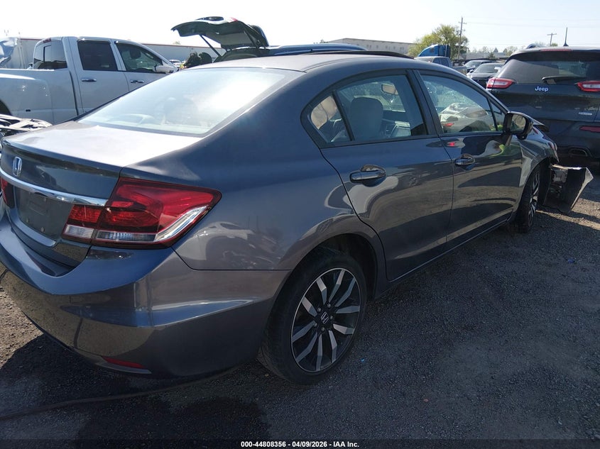 2015 Honda Civic 1.8 Ex-L grey Lot 111044808356 Vin 2HGFB2F92FH535777