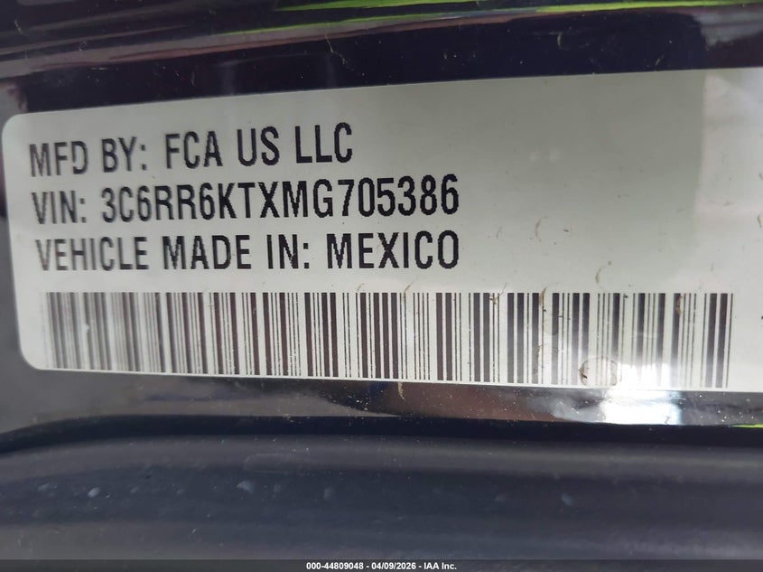 2021 Ram 1500 5.7 Ram Classic Tradesman 4X2 5'7 Box black Lot 111044809048 Vin 3C6RR6KTXMG705386