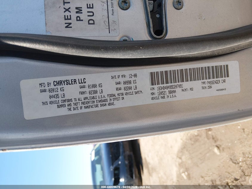 2009 Dodge Caliber Sxt VIN: 1B3HB48A99D207091 Lot: 44809676