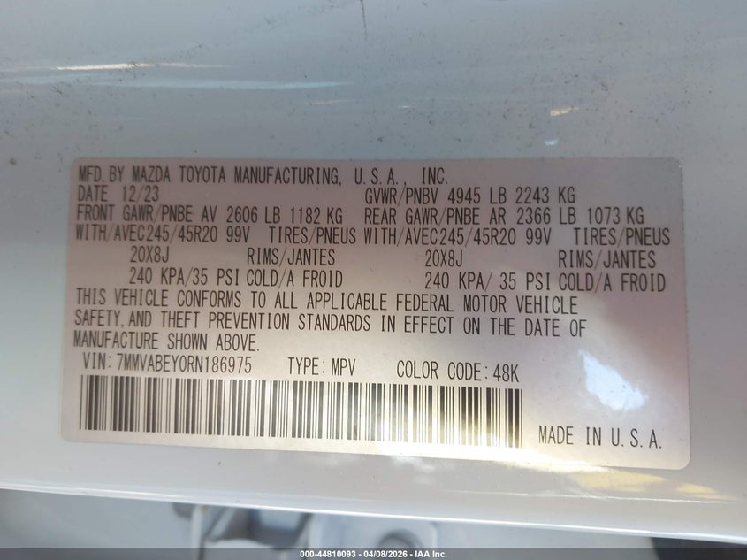 2024 Mazda Cx-50 2.5 Turbo Premium Plus VIN: 7MMVABEY0RN186975 Lot: 44810093