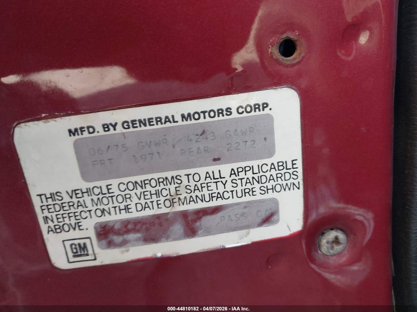 1975 Chevrolet Corvette VIN: 1Z37J5S430041 Lot: 44810182