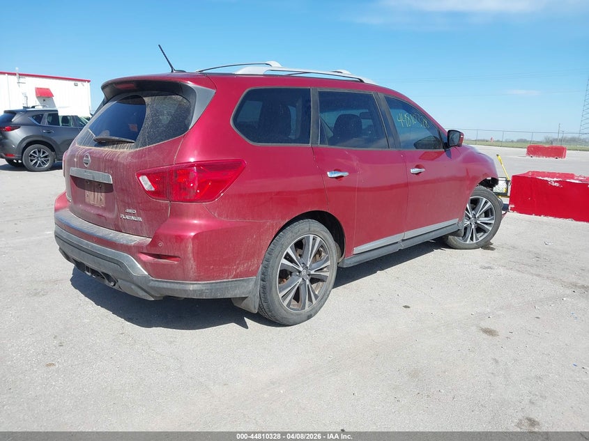 2017 Nissan Pathfinder 3.5 Platinum red Lot 111044810328 Vin 5N1DR2MMXHC602085