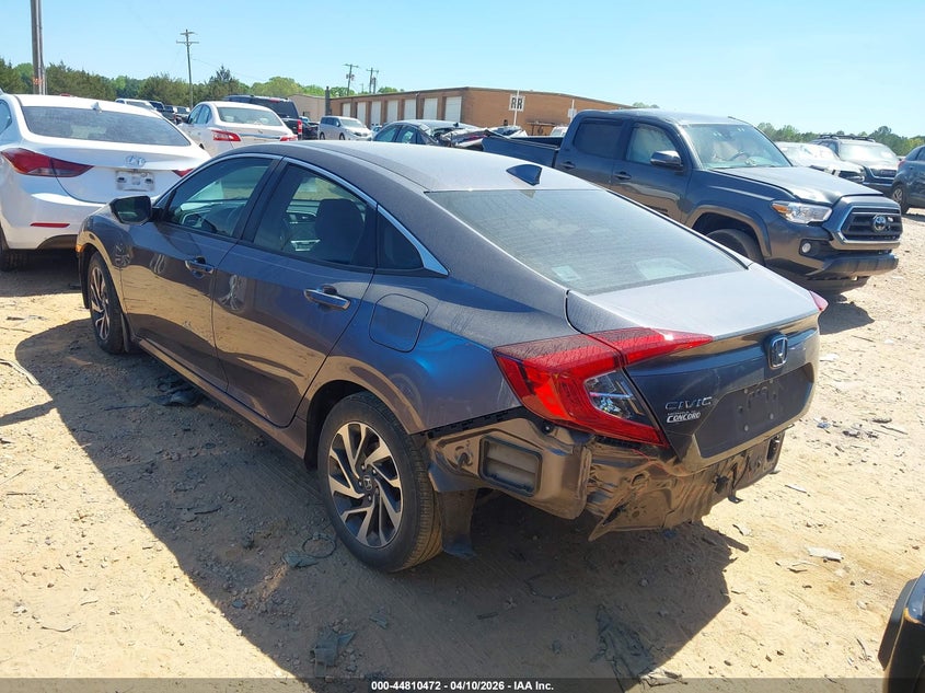 2017 Honda Civic 2.0 Ex grey Lot 111044810472 Vin 19XFC2F77HE016460