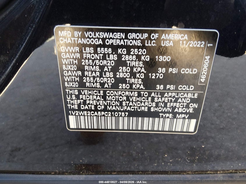 2023 Volkswagen Atlas Cross Sport 3.6L V6 Se W/Technology VIN: 1V2WE2CA5PC210757 Lot: 44810527