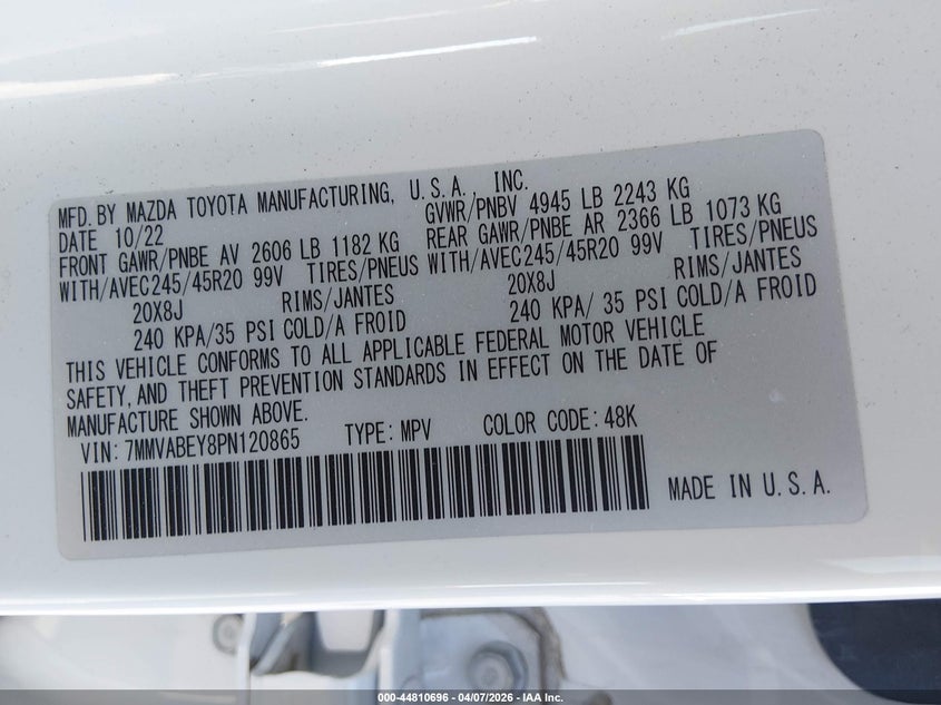 2023 Mazda Cx-50 2.5 Turbo Premium Plus VIN: 7MMVABEY8PN120865 Lot: 44810696