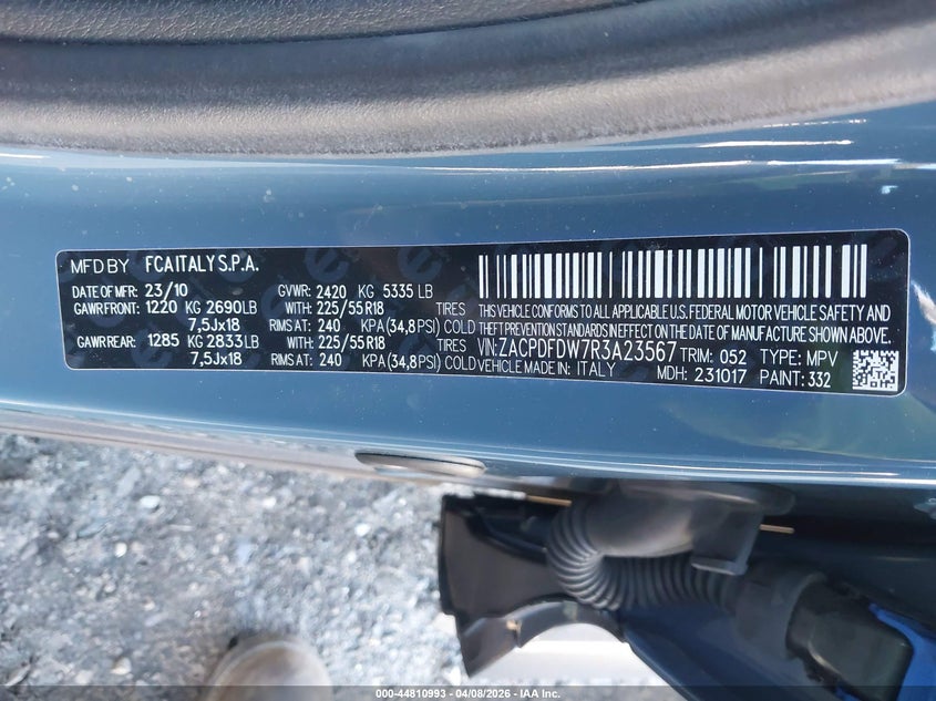 2024 Dodge Hornet R/T Plus Eawd VIN: ZACPDFDW7R3A23567 Lot: 44810993