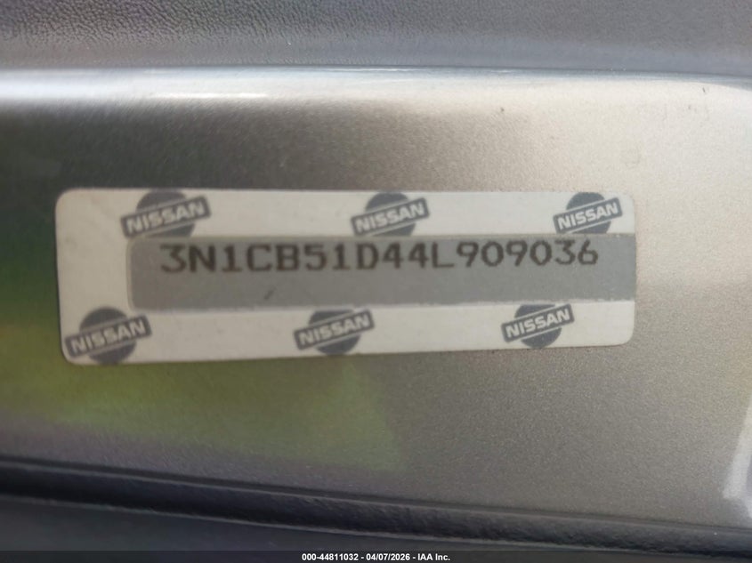 2004 Nissan Sentra 1.8 VIN: 3N1CB51D44L909036 Lot: 44811032