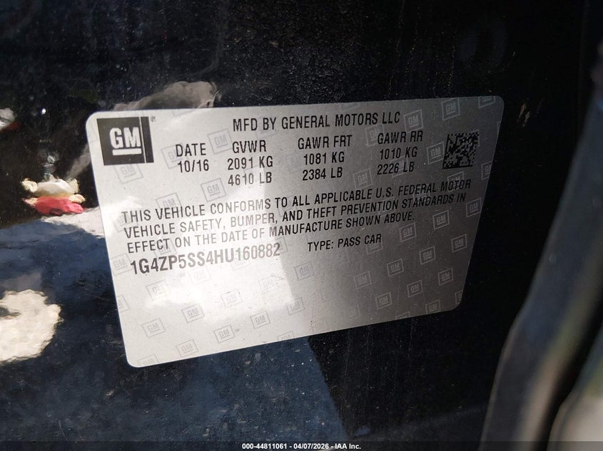 2017 Buick Lacrosse Essence VIN: 1G4ZP5SS4HU160882 Lot: 44811061