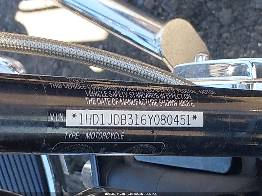 2006 Harley-Davidson Flstni VIN: 1HD1JDB316Y080451 Lot: 44811238