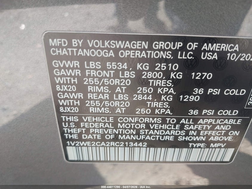 2024 Volkswagen Atlas Cross Sport 2.0T Se W/Technology VIN: 1V2WE2CA2RC213442 Lot: 44811290