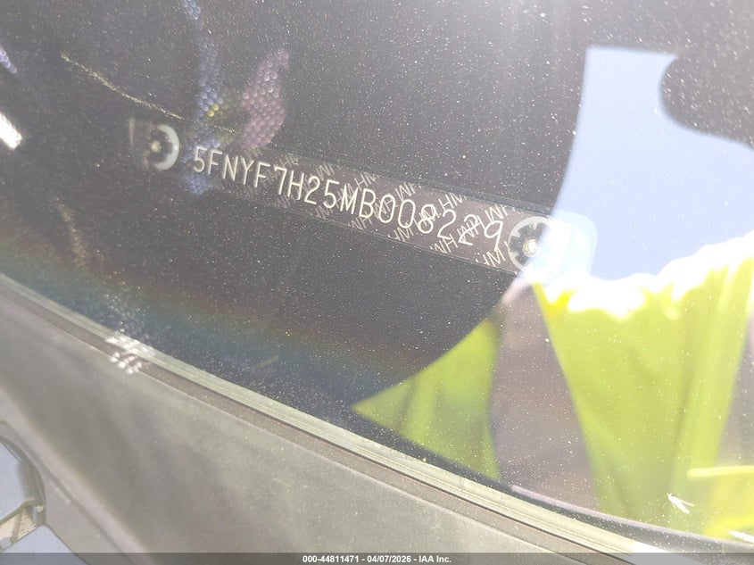 2021 Honda Passport 2Wd Sport VIN: 5FNYF7H25MB008229 Lot: 44811471