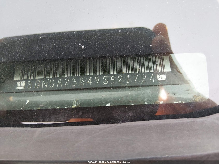 2009 Chevrolet Hhr Lt VIN: 3GNCA23B49S521724 Lot: 44811607