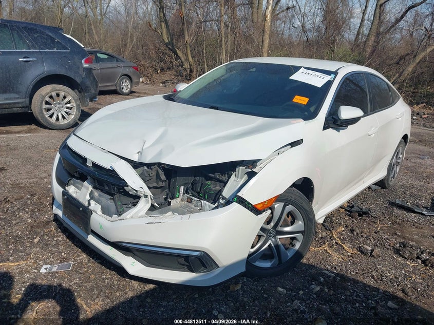 2019 Honda Civic 2.0 Lx White Lot 111044812511 Vin 19XFC2F64KE043324