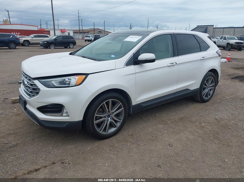 2019 Ford Edge 2.0 Titanium white Lot 111044812913 Vin 2FMPK4K99KBB70205
